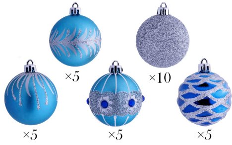 Blue and White Christmas Tree - Luxury Ornaments for Christmas Decor