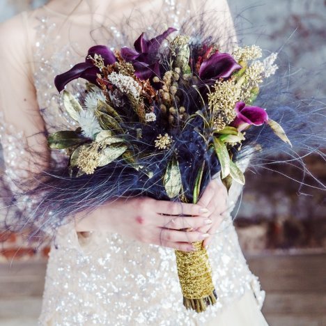 feather bridesmaid bouquet