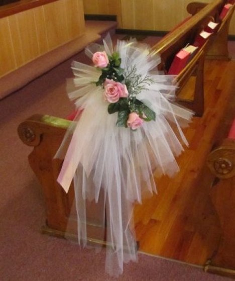 Tulle Church Decorations Diy Wedding