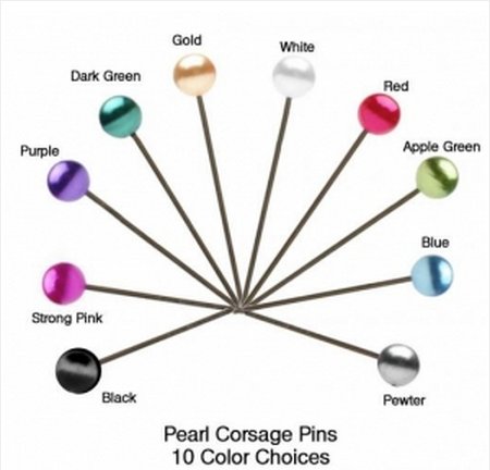 10 Pearl Head Pins, Boutonniere and Corsage Pins